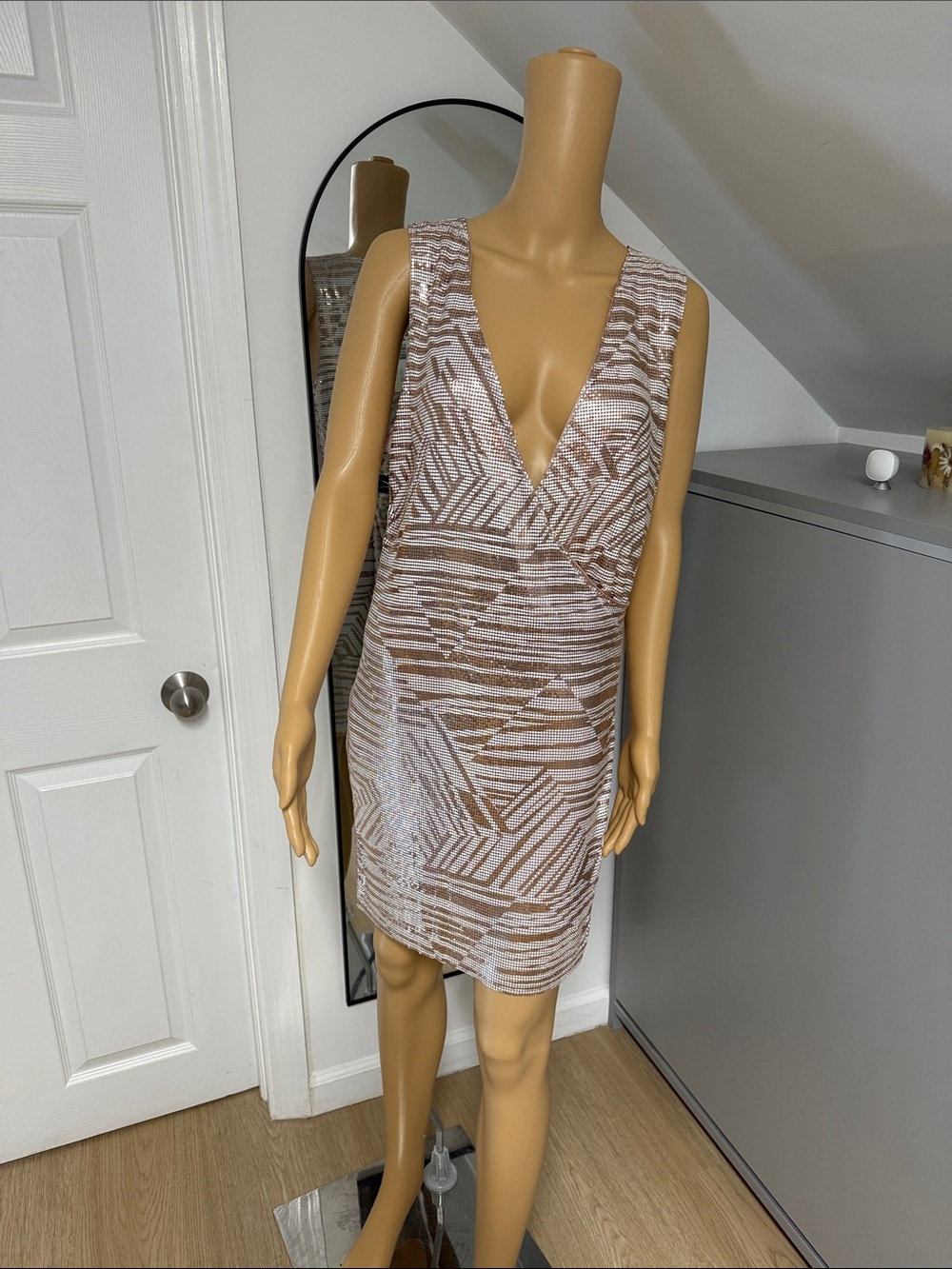 Ramy Brook Geometric Sequin Mini Dress